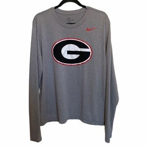 NIKE GEORGIA Gray Long Sleeve Tall Fit Shirt